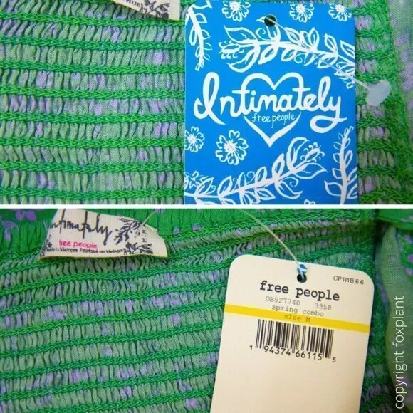 NEW Intimately Free People‎ Caught Up Printed Slip Dress, Green, M